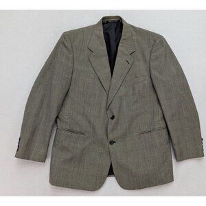 Kilburne & Finch Men's Blazer Jacket Sport Coat Size 42R Beige Plaid Wool Blend
